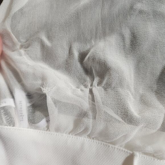 Retrofete White/Cream Jumpsuit Halter Open Back Silk Size Small Sample Wide Leg - Picture 10 of 11